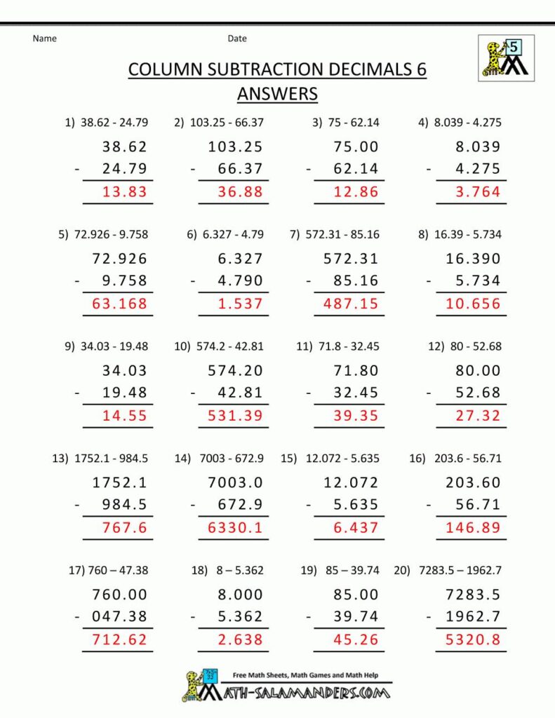 Easy Math Worksheets With Answers – Printable PDF Template