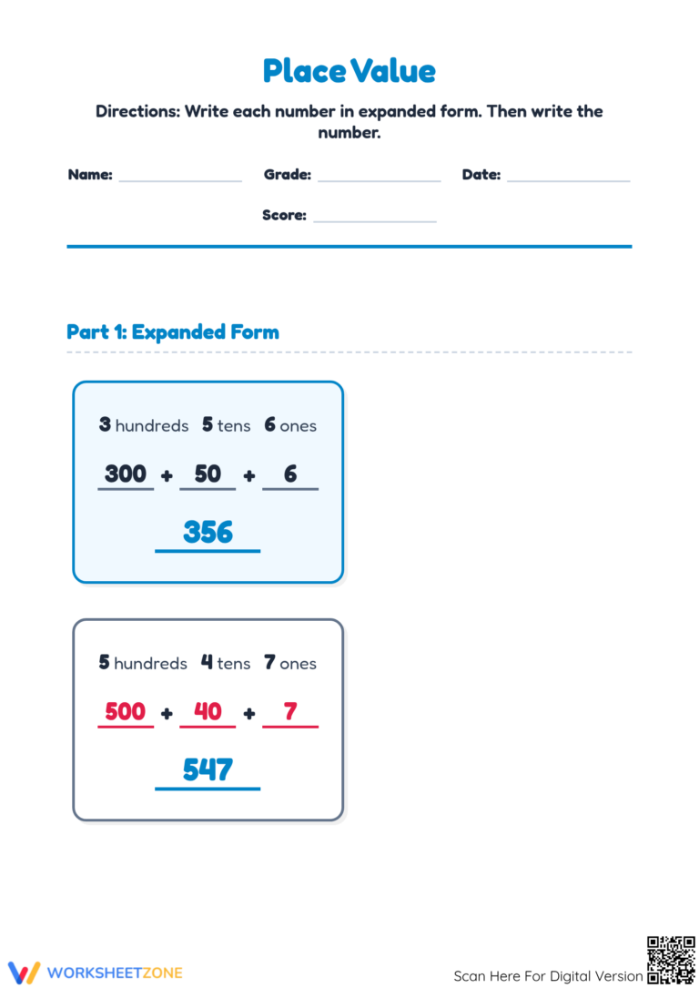 Expanded Math Worksheets For 2nd Grade - expanded form printable interactive 62318427d298a6571762366f