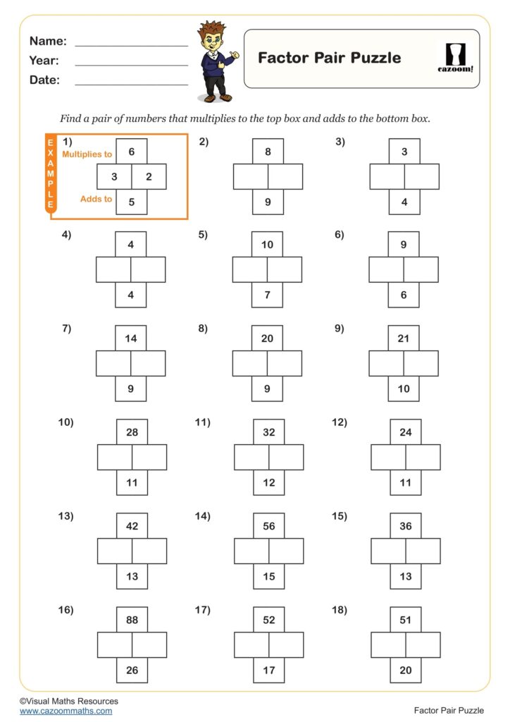 Factor Pairs – Worksheet | Teach Starter – Worksheets Library Factor Pairs - Worksheet | Teach Starter - Worksheets Library