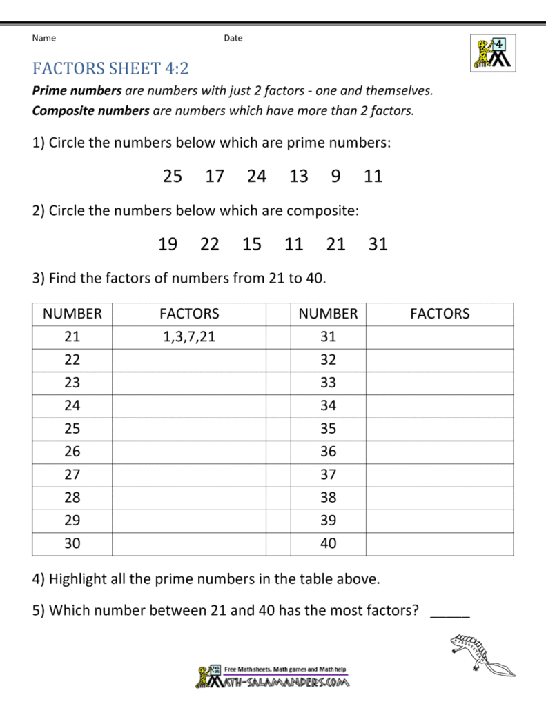 Factors and Multiples Worksheet – Worksheets Library Factors and Multiples Worksheet - Worksheets Library