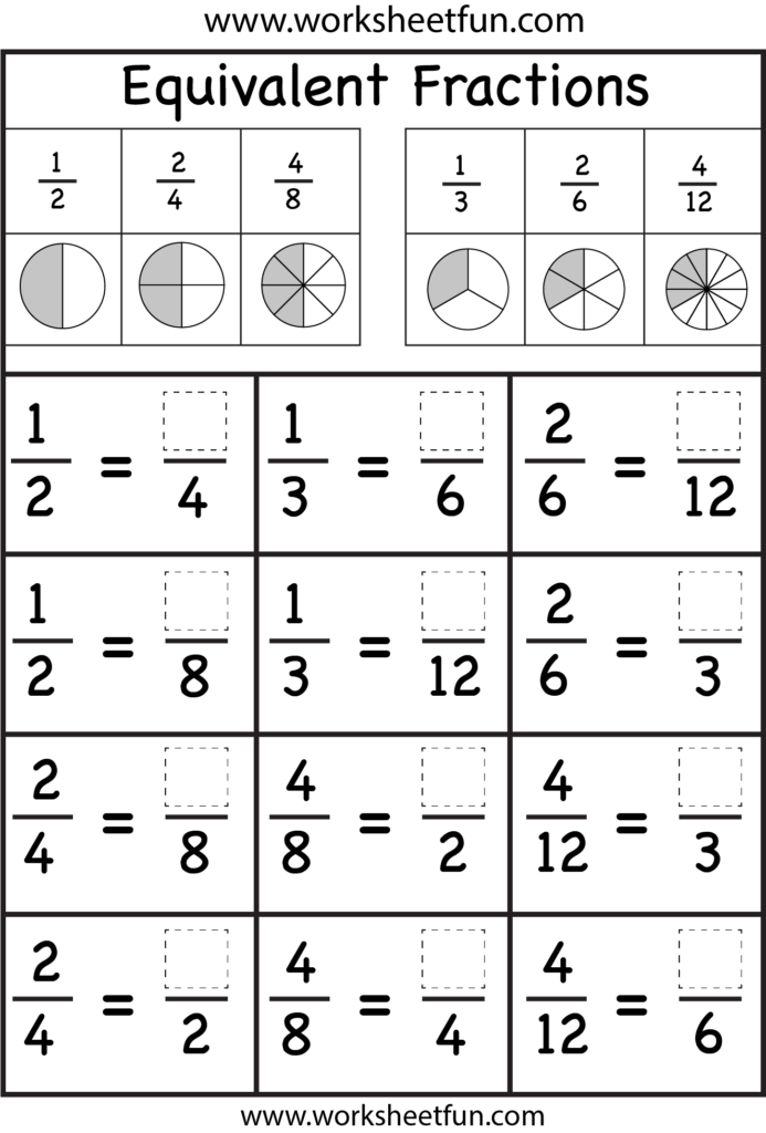 Fraction / FREE Printable Worksheets | Math fractions worksheets, Math ...
