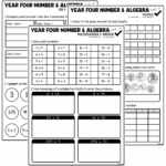 Free Grade 4 Maths Worksheets Australia - number algebra strand assessments year 4 semester 1 editable