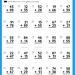 Free Math Drill Sheets Addition