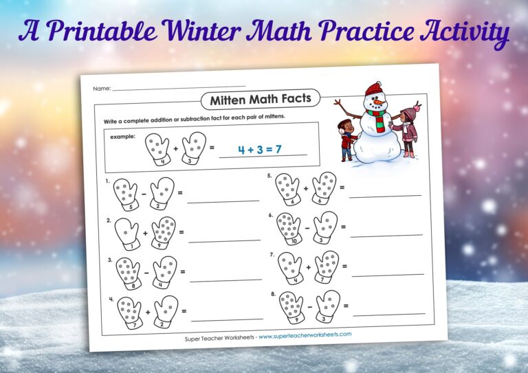 Free Math Fact Practice Worksheets - mten math facts