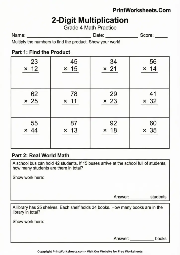 Free Math Practice Work Sheets - math worksheets