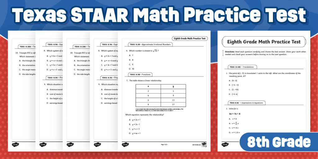 Free Math Test Practice Worksheets – eighth grade math practice test texas staar test prep us m 1768535933 Free Math Test Practice Worksheets - eighth grade math practice test texas staar test prep us m 1768535933