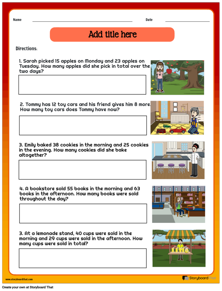 Free Math Word Problem Worksheets Free Word Problems Assessments | TPT