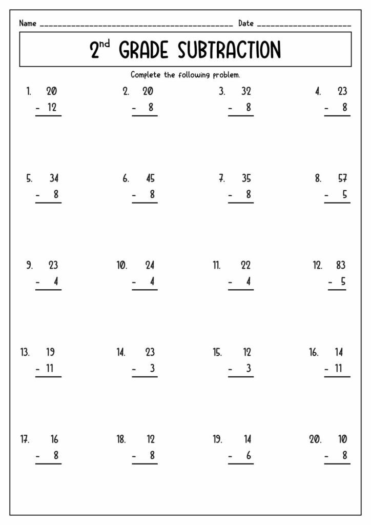 Free Math Worksheets 2 Grade For Print - post math worksheets for 2nd graders 1695