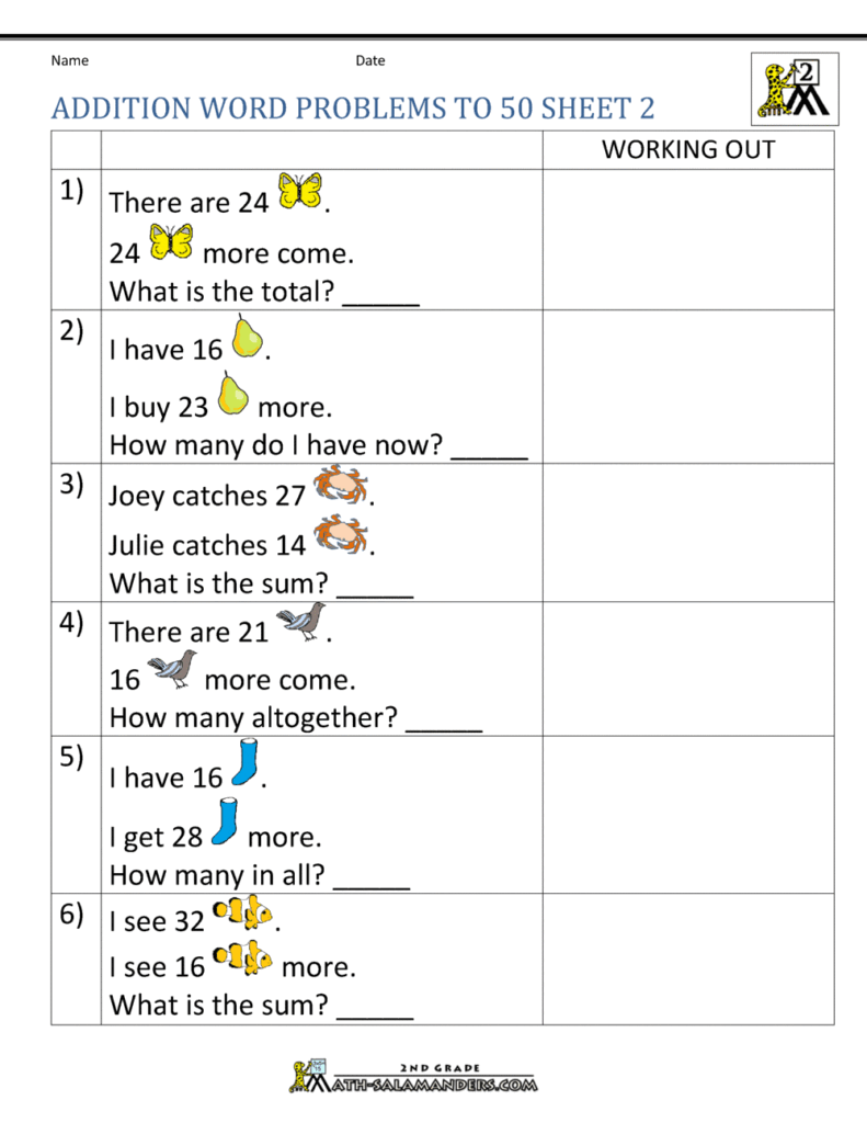 Free Math Worksheets For Grade 2 Word Problems Free Math Worksheets For Grade 2 Word Problems