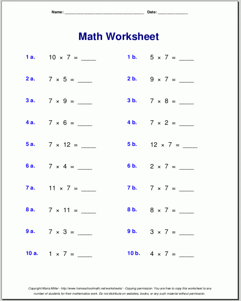 Free Math Worksheets – Math Worksheets Printable Free Math Worksheets – Math Worksheets Printable