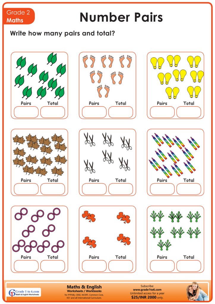 Free Maths Worksheets For Grade 2 Cbse - second grade 2 number pairs