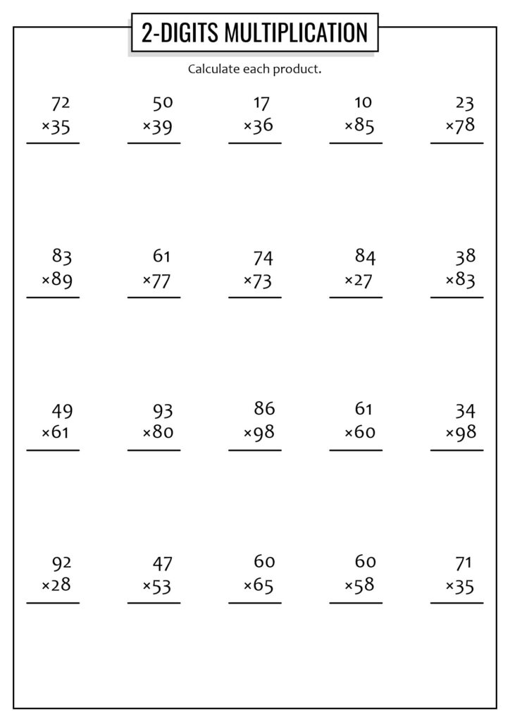 Free Multi Digit Multiplication Worksheets - Free Printable Elementary Worksheets Multi Digit Multiplication ...
