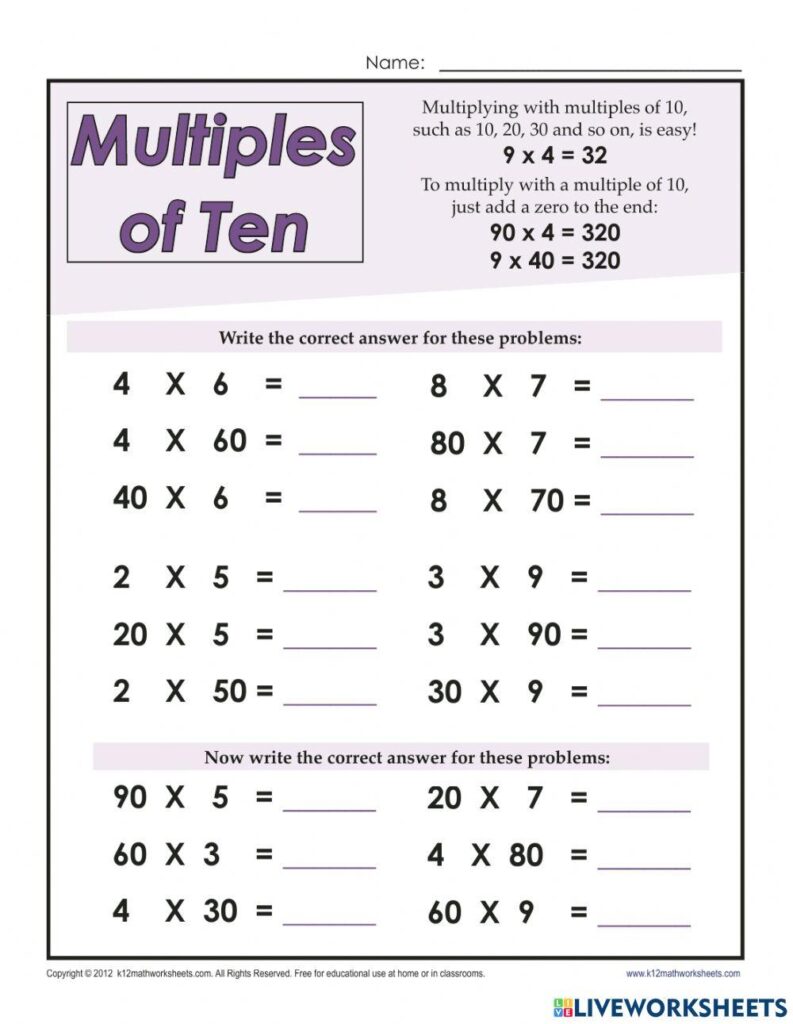 Free Multiples Inside Numbers Printable | Fun Math - Printable Art and ...