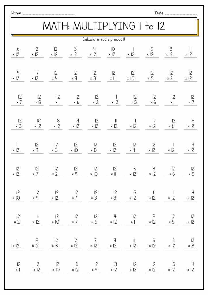 Free Multiplication Worksheets 1-12 – 12 Multiplication Worksheets 1 12 – Free PDF at worksheeto.com Free Multiplication Worksheets 1-12 - 12 Multiplication Worksheets 1 12 - Free PDF at worksheeto.com