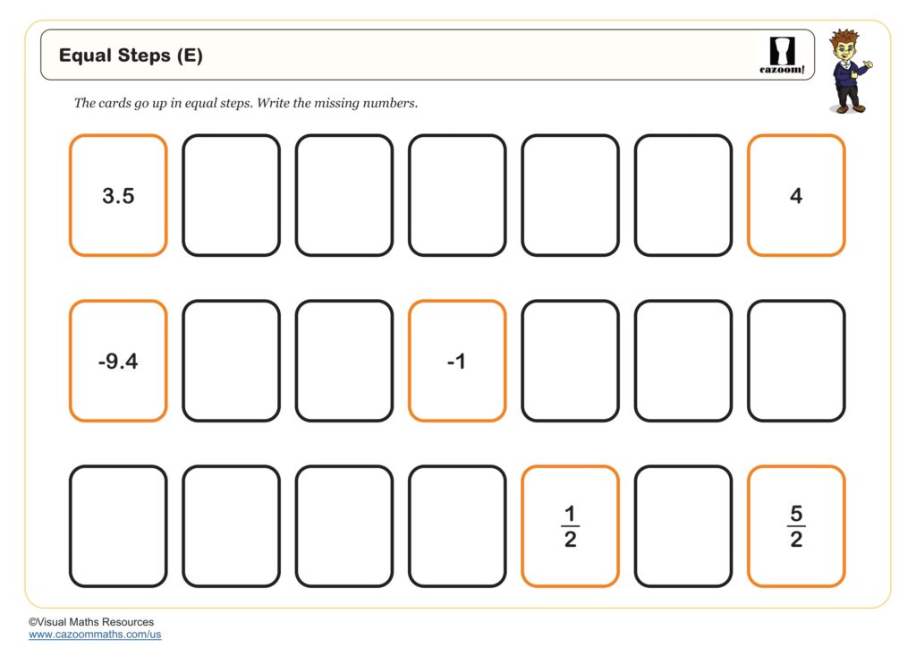 Free Printab E Math Worksheets - equal steps e