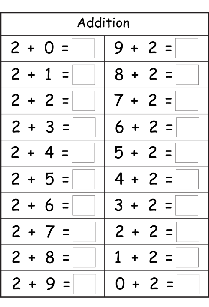Free Printable Addition Math Sheets - math addition worksheets