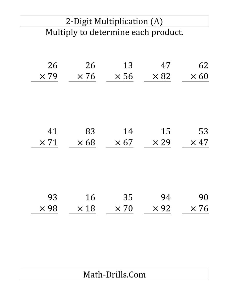 Free Printable Double Digit Multiplication Worksheets – Free Printable Free Printable Double Digit Multiplication Worksheets - Free Printable