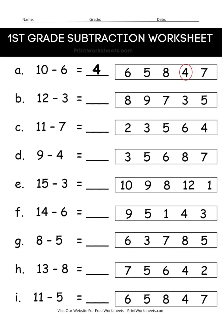 Free Printable Math Computation Worksheets