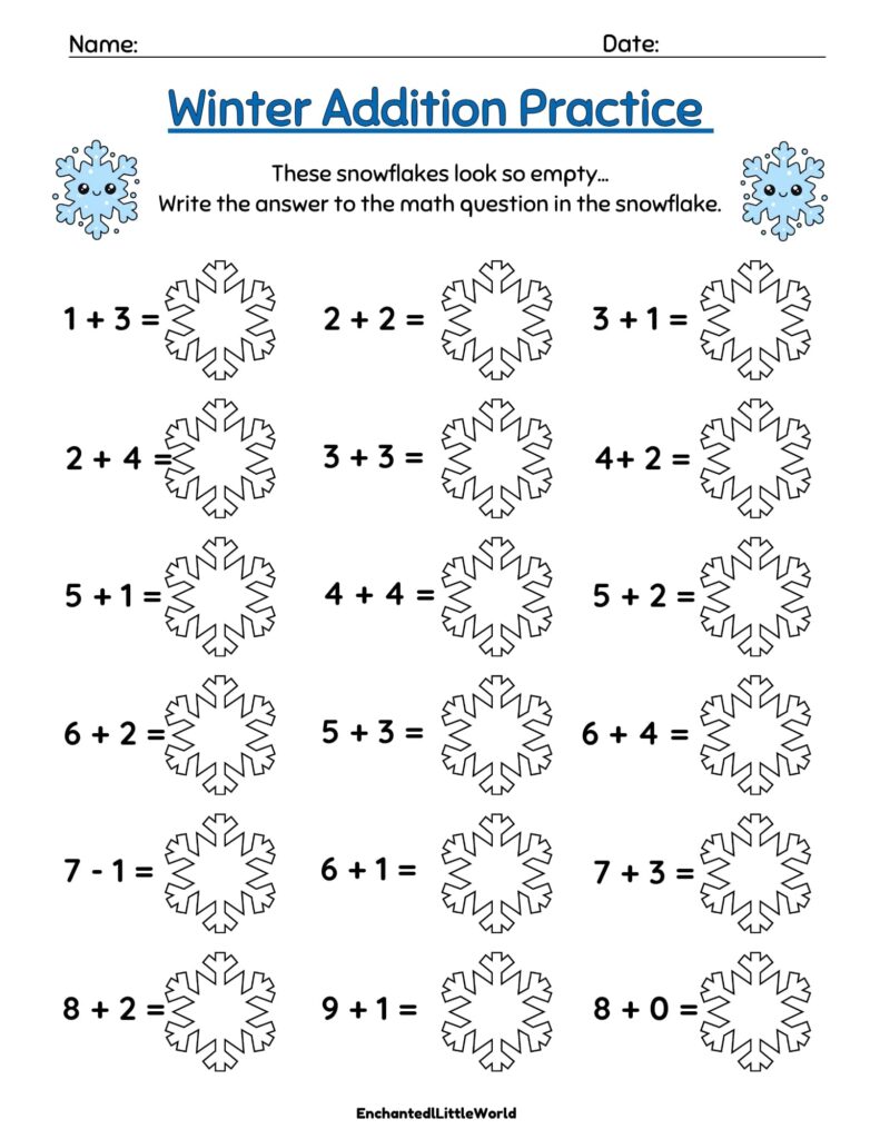 Free Printable Math Practice Sheets