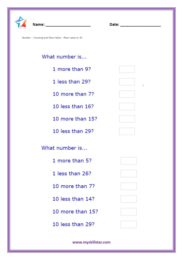 Free Printable Math Skill Sheets - math worksheets for grade 1