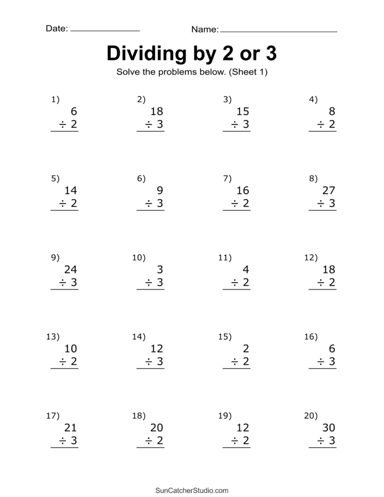 Free Printable Math Worksheets 4th Grade - division worksheets