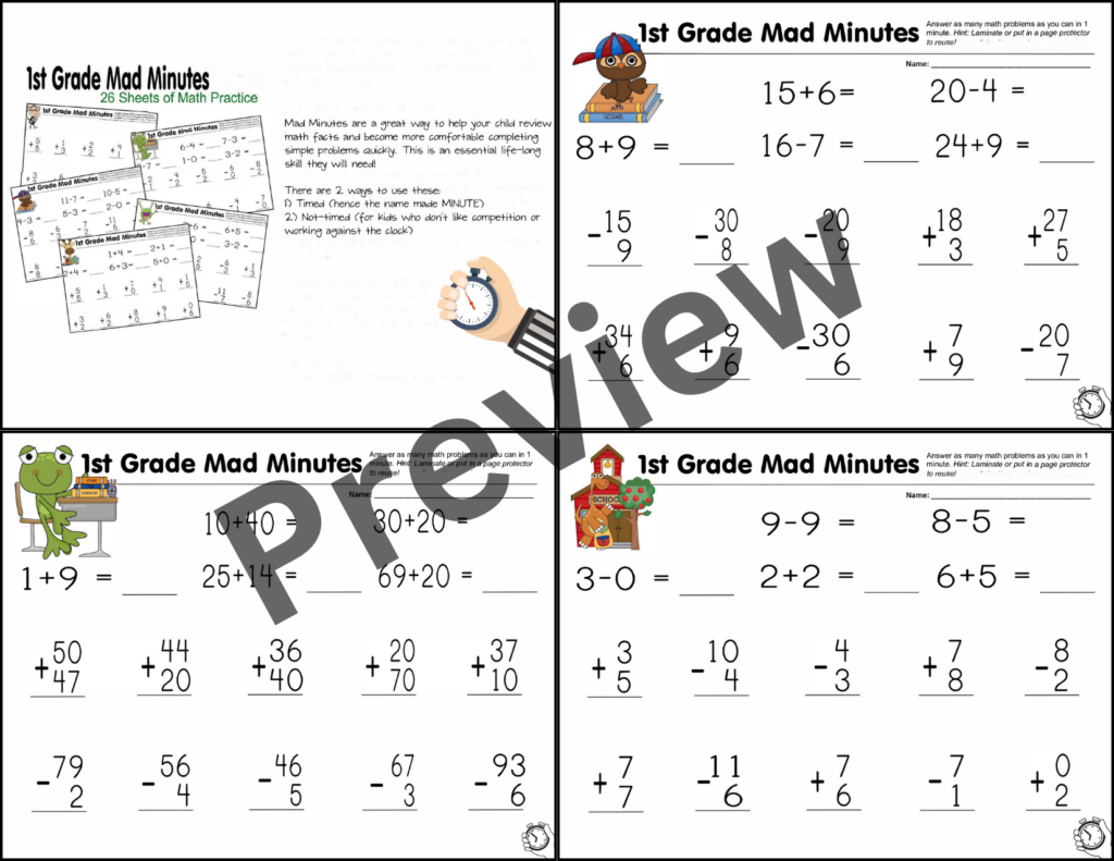 Free Printable Math Worksheets For 1st Graders