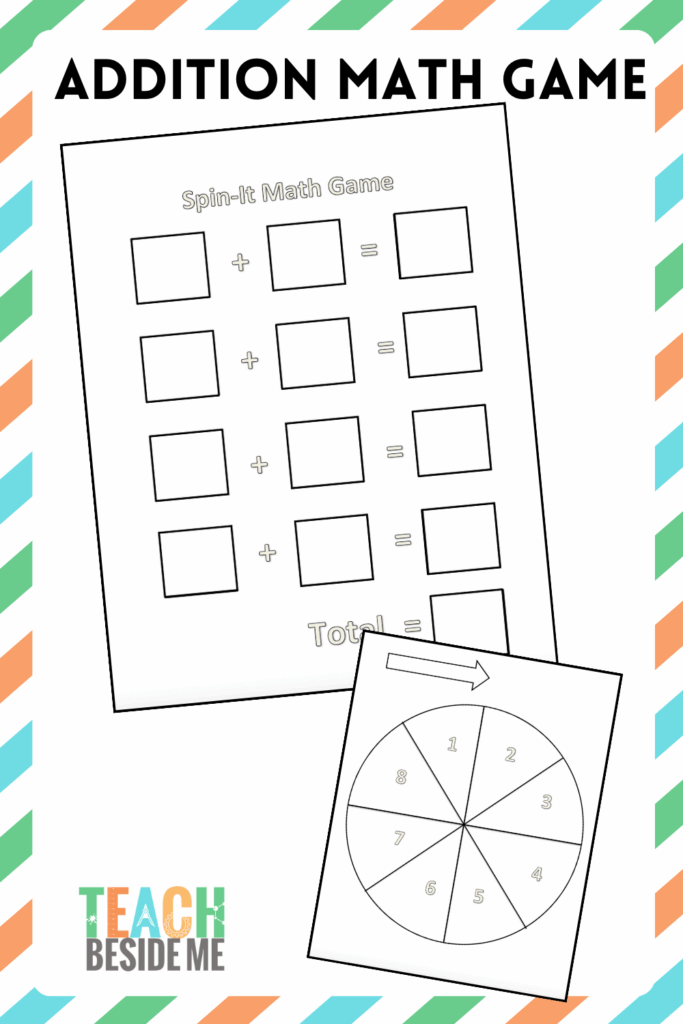 Free Printable Math Worksheets Fun – spin it math game Free Printable Math Worksheets Fun - spin it math game