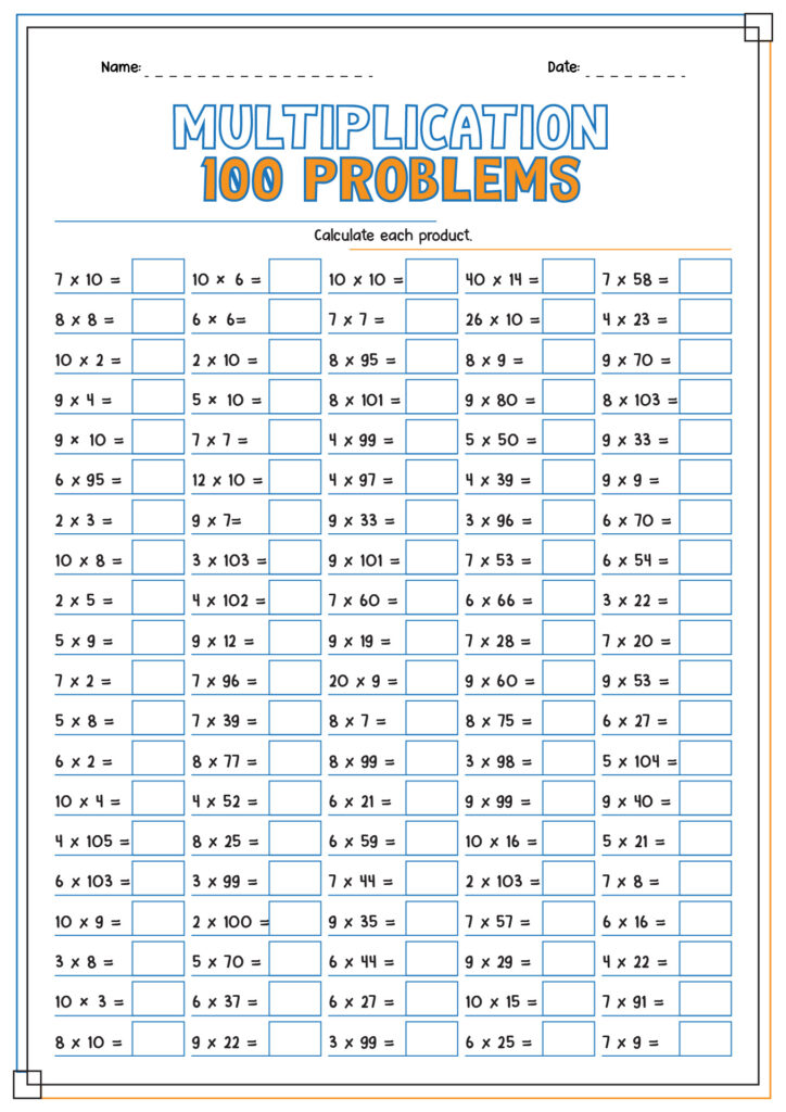 Free Printable Math Worksheets With 100 Problems – post hard multiplication worksheets 100 problems 42910 Free Printable Math Worksheets With 100 Problems - post hard multiplication worksheets 100 problems 42910