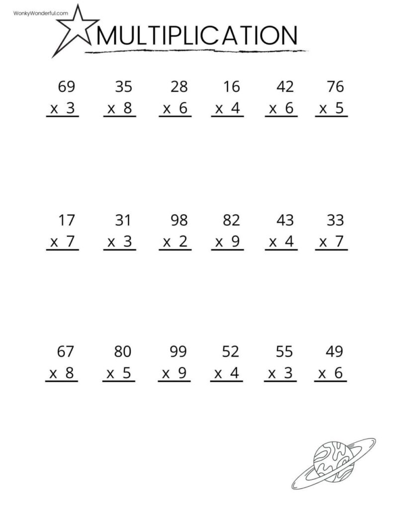 Free Printable Multiplication Worksheets – Tims Printables – Worksheets … Free Printable Multiplication Worksheets - Tims Printables - Worksheets ...
