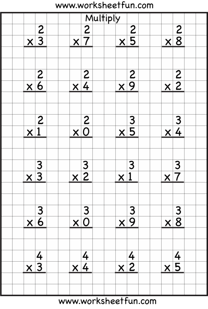 free printable multiplication worksheets wonkywonderful - printable ...
