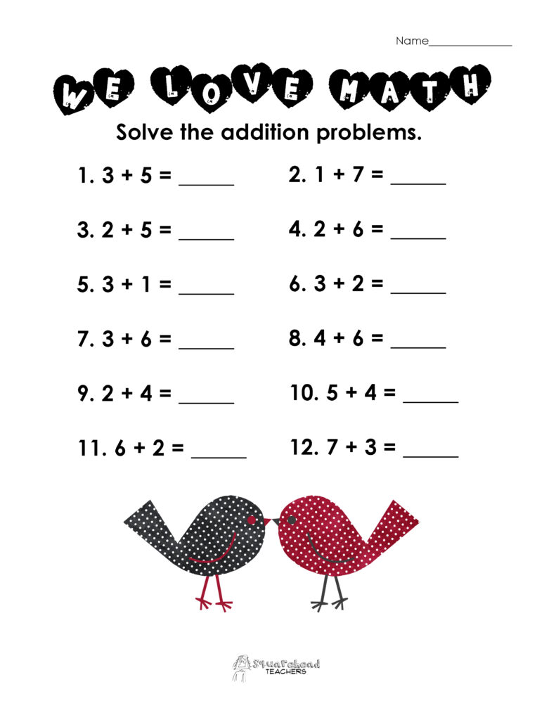 Free Printable Simple Math Worksheets