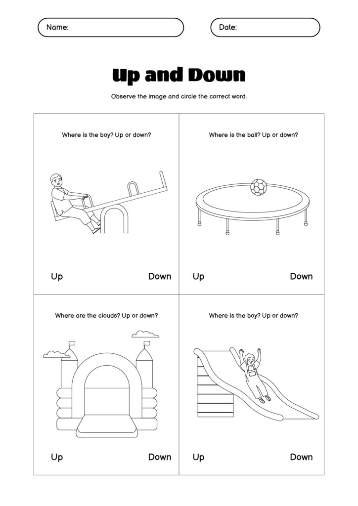 Free Printable Up And Down Math Worksheets - post up and down worksheets preschool 86715