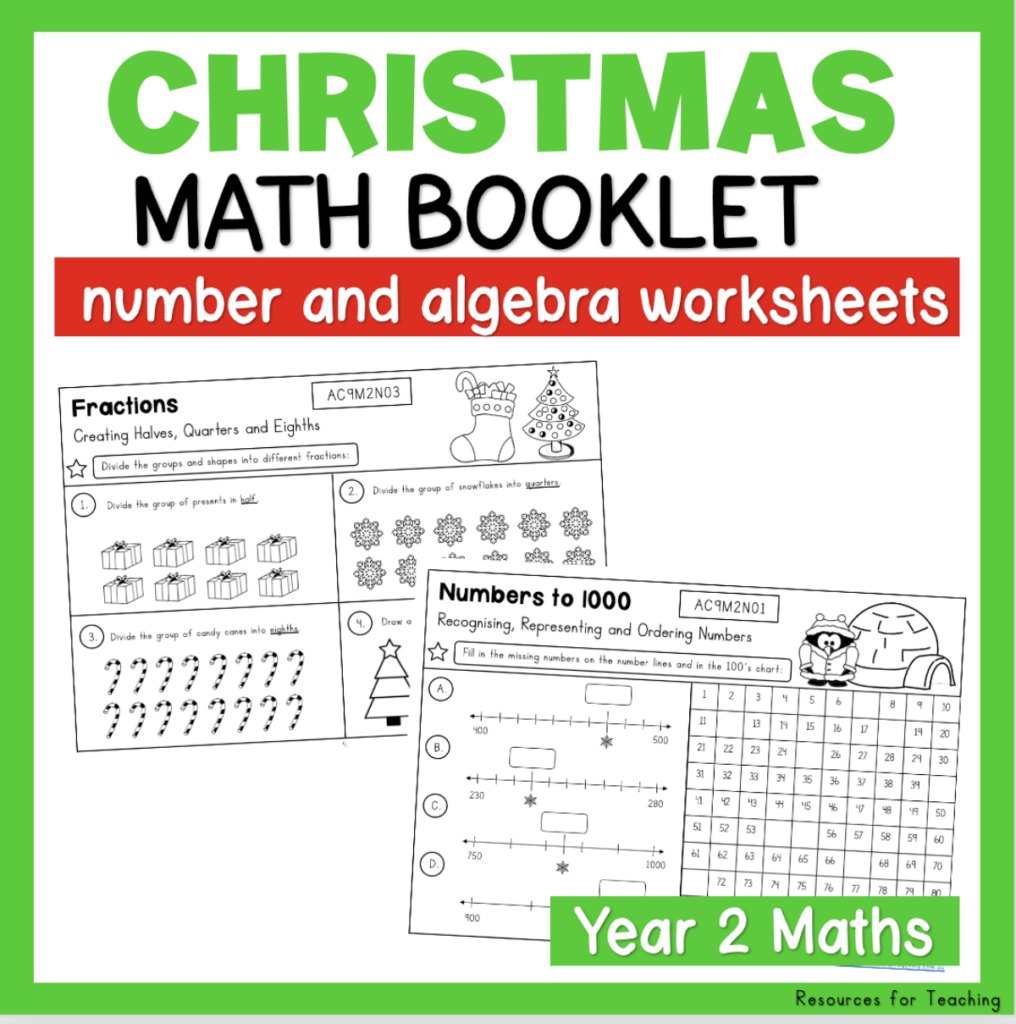 Free Year 2 Maths Worksheets Australia - no prep christmas math worksheets year 2