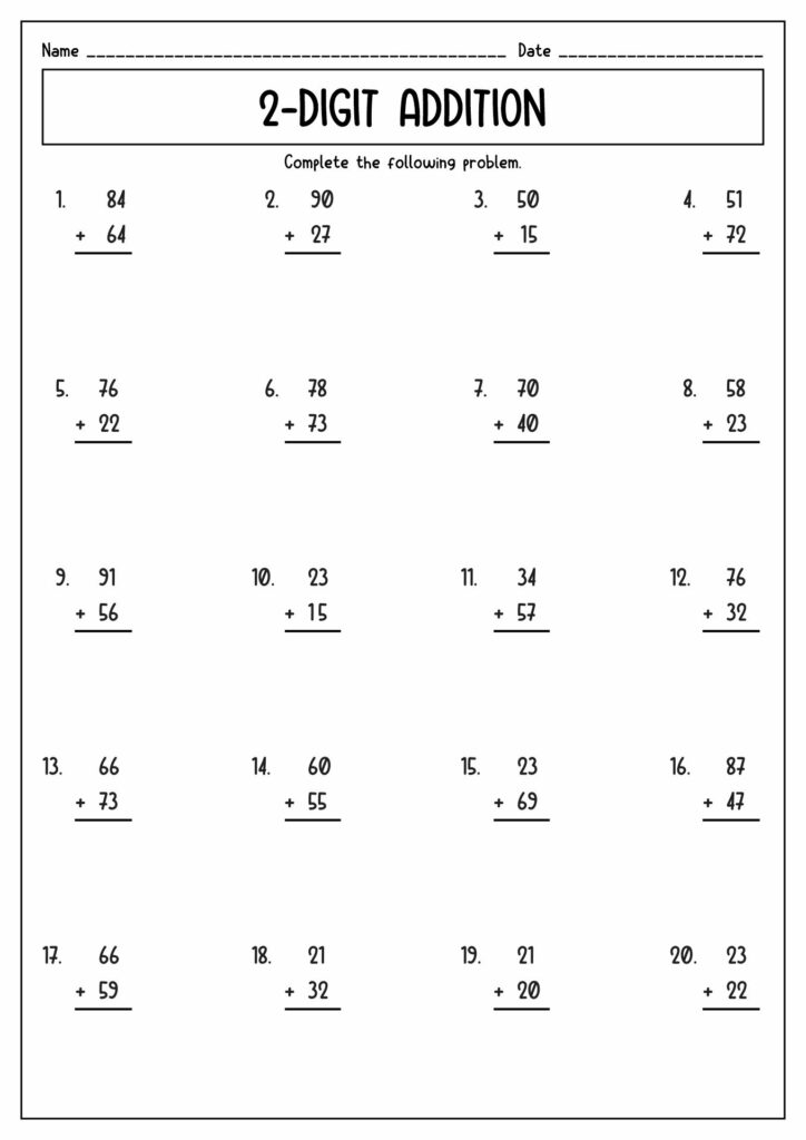 Fun Math Worksheets for 2nd Graders