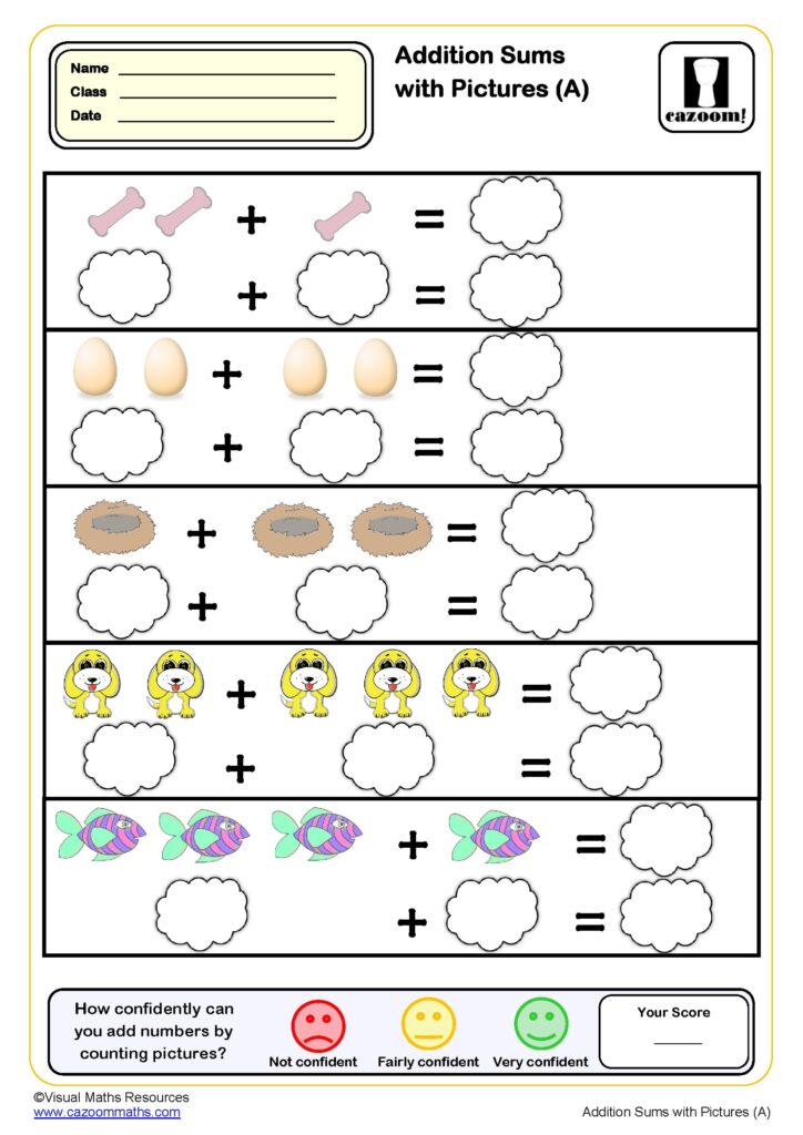 Fun Maths Activity Sheets Ks2 - addition with visual aids