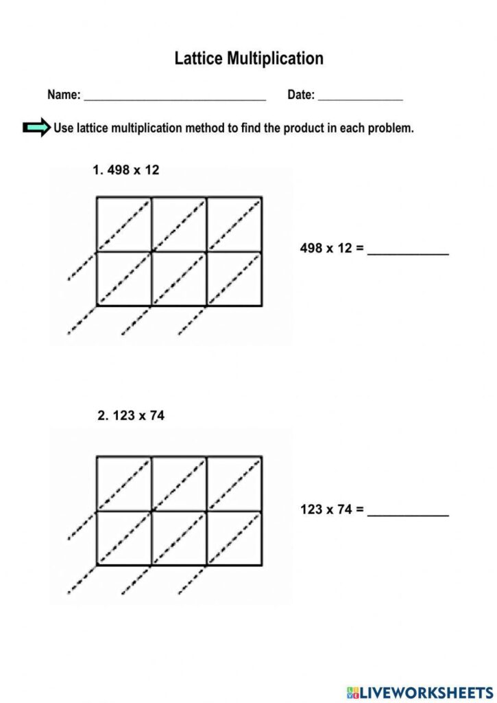 Get FREE Lattice Multiplication Grids – Printable! - Printable Art and ...