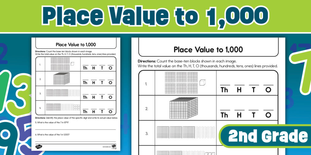 Gifted And Talented Math Worksheets For 2nd Grade - second grade place value to 1000 math worksheet us m 1759881218