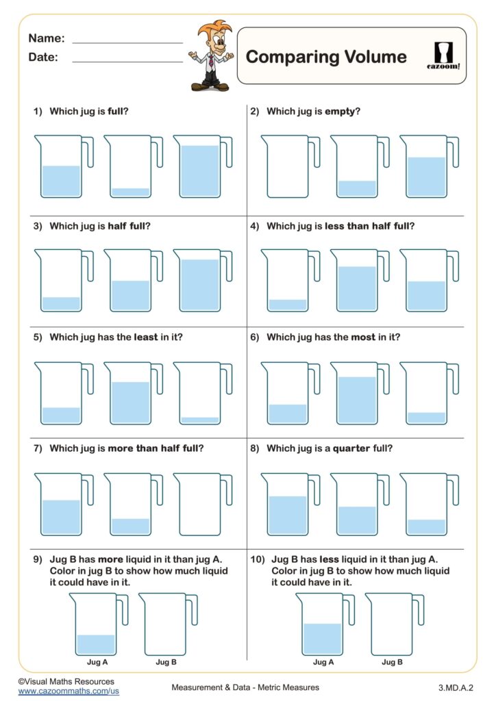 Go Math Grade 3 Volume 2 Printable Worksheets – comparing volume worksheet Go Math Grade 3 Volume 2 Printable Worksheets - comparing volume worksheet