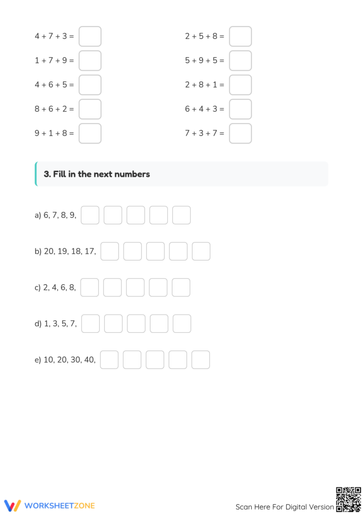 Interactive printable revision worksheet for Grade 1 students