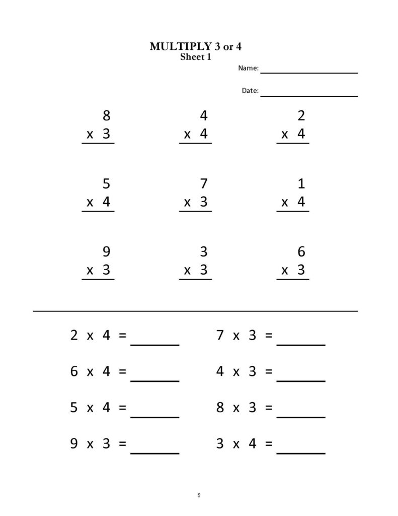 Grade 2-3 Multiplication Worksheets: 20 Printable Math Sheets (PDF ...