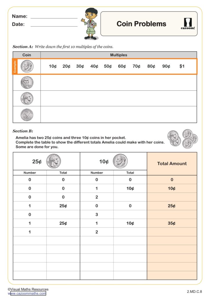 Grade 2 Common Core Math Practice Worksheets - 2.md.c.8 worksheets