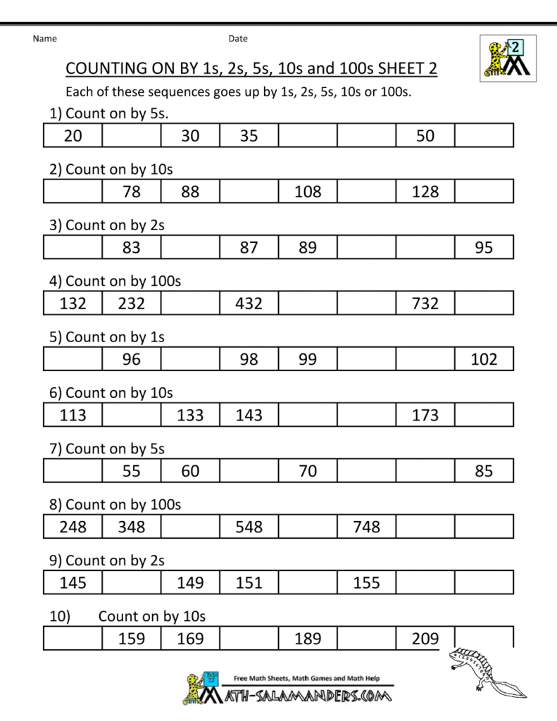 Grade 2 Math Sheets Printable – 2nd grade counting worksheets Grade 2 Math Sheets Printable - 2nd grade counting worksheets