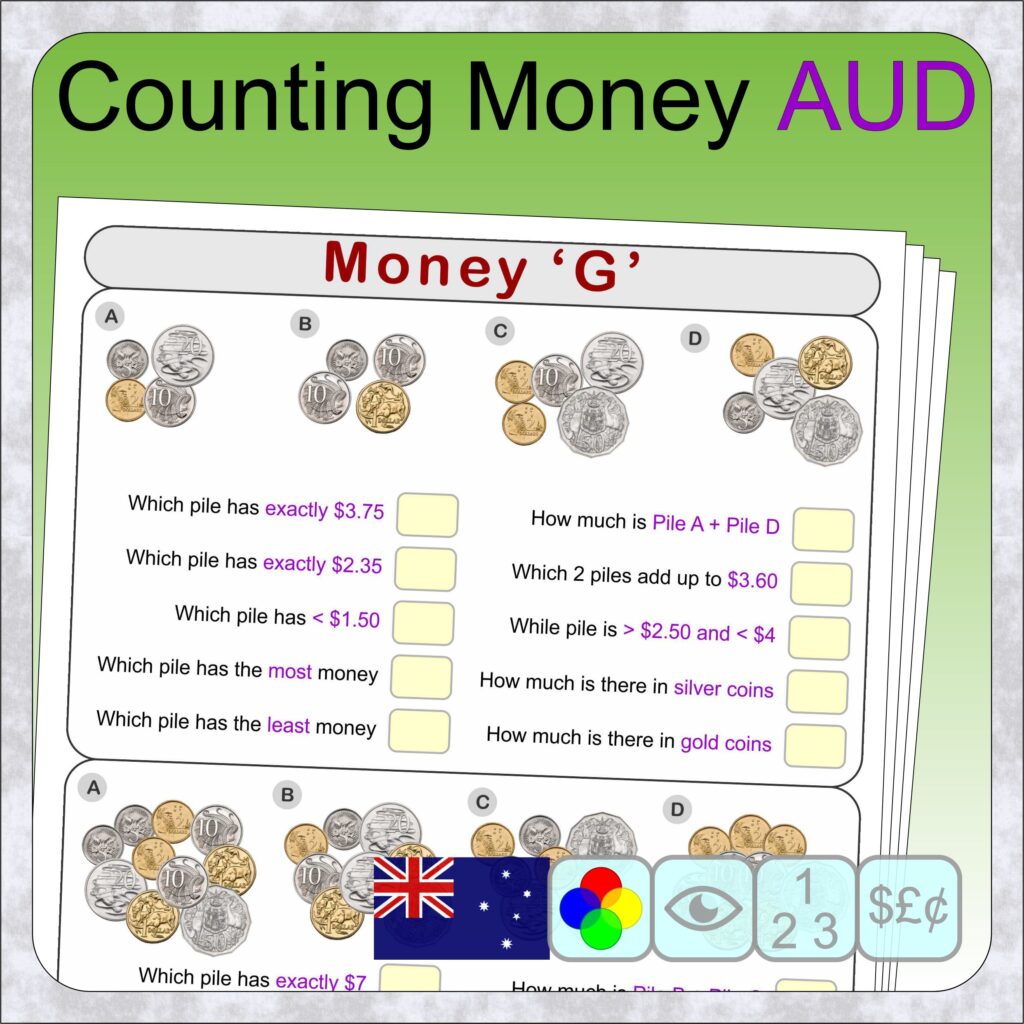 Grade 2 Math Worksheets Australia - counting australian money worksheets