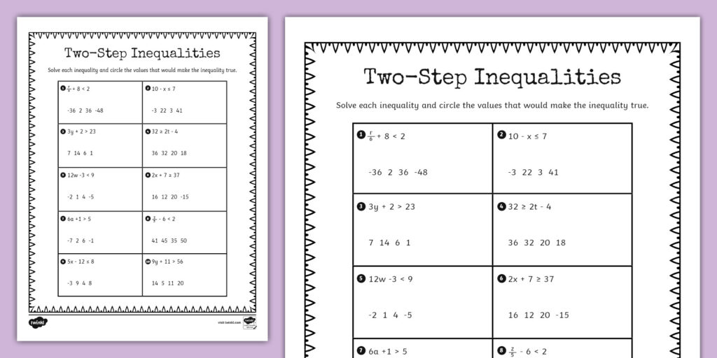 Grade 2 Math Worksheets Equality – seventh grade two step inequalities activity us m 1685910001 Grade 2 Math Worksheets Equality - seventh grade two step inequalities activity us m 1685910001