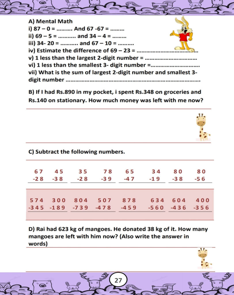 Grade 2 Maths Worksheets Icse - grade 2 math workbooks cbse icse