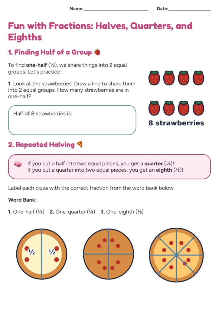 Grade 2 Maths Worksheets Victoria – fractions Grade 2 Maths Worksheets Victoria - fractions