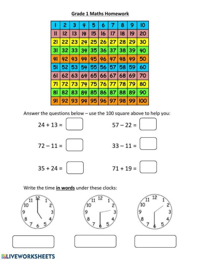 Grade 2 online: Maths Assessment worksheet - Worksheets Library