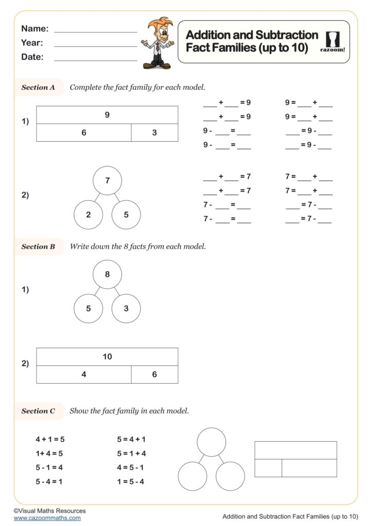 Grade 2 Singapore Math Worksheets - year 1 single digit subtraction worksheets