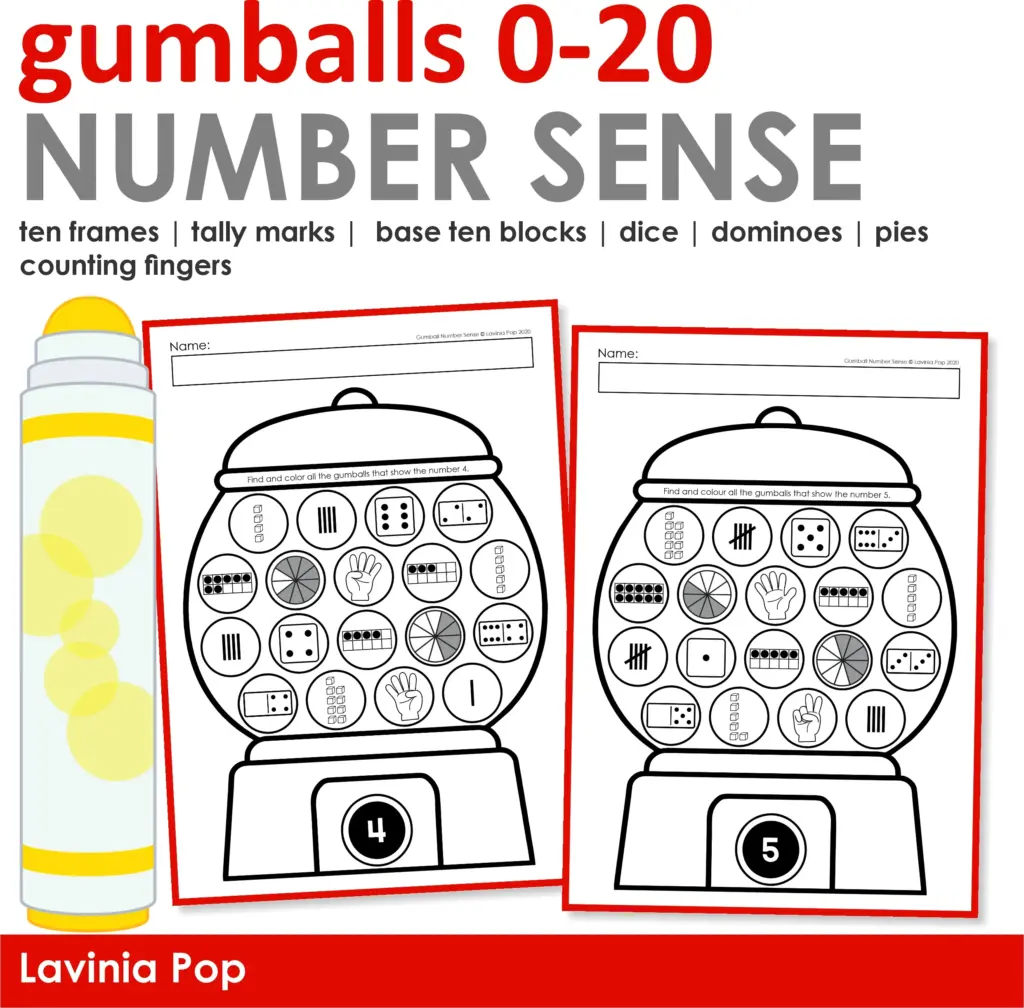 Gumball Math Worksheets Free Printable - number sense gumball worksheets