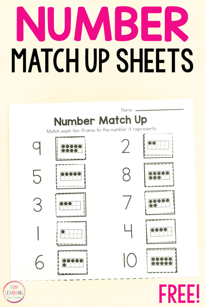 Have Fun Teaching Maths Worksheets – number match up worksheets Have Fun Teaching Maths Worksheets - number match up worksheets